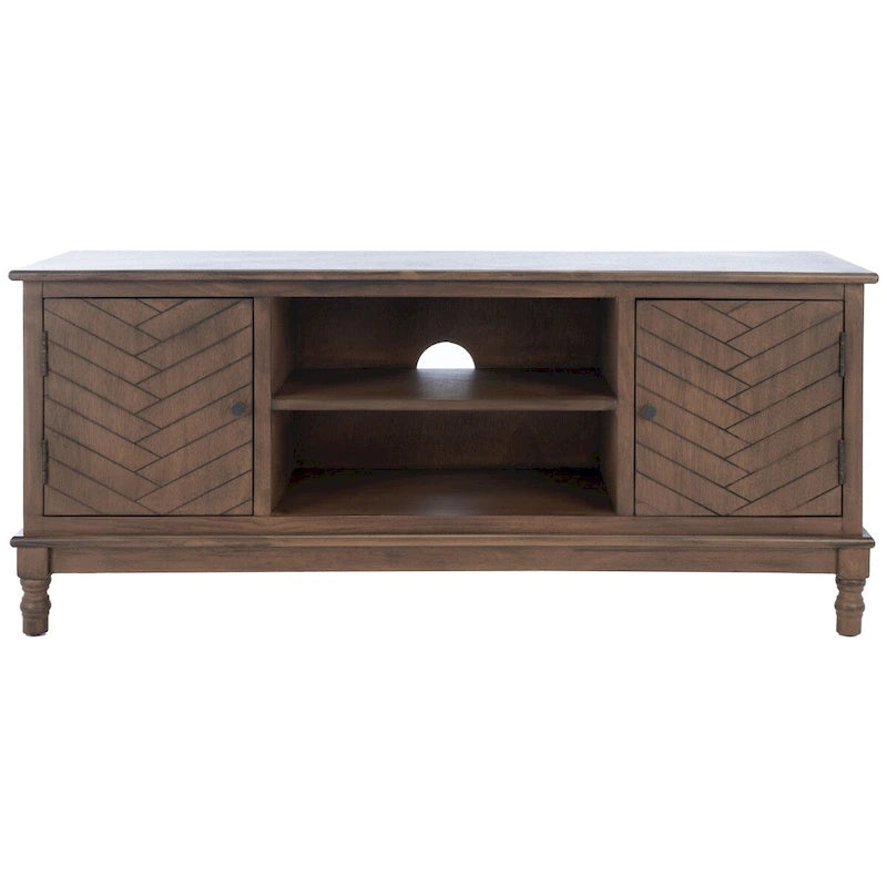 Meuble TV média de rangement 2 portes 2 étagères SAFAVIEH Echo - 47,3 L x 15,8 P x 20 H - 47x16x20