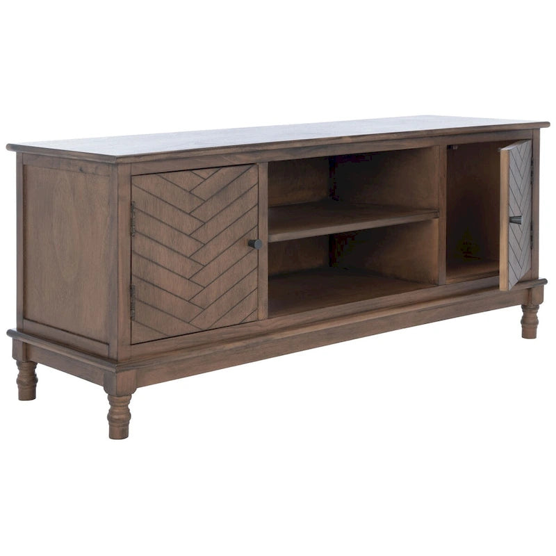 Meuble TV média de rangement 2 portes 2 étagères SAFAVIEH Echo - 47,3 L x 15,8 P x 20 H - 47x16x20