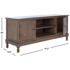 Meuble TV média de rangement 2 portes 2 étagères SAFAVIEH Echo - 47,3 L x 15,8 P x 20 H - 47x16x20