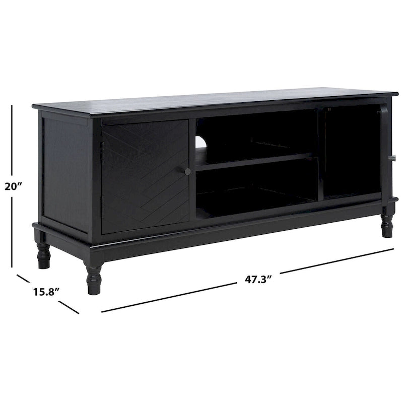 Meuble TV média de rangement 2 portes 2 étagères SAFAVIEH Echo - 47,3 L x 15,8 P x 20 H - 47x16x20