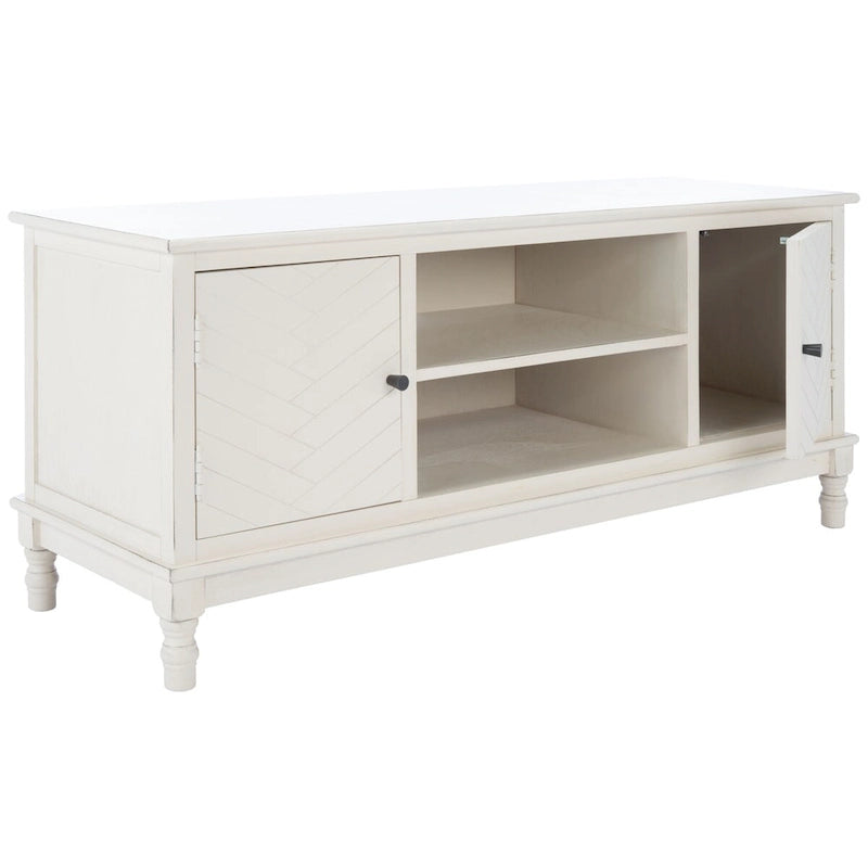 Meuble TV média de rangement 2 portes 2 étagères SAFAVIEH Echo - 47,3 L x 15,8 P x 20 H - 47x16x20