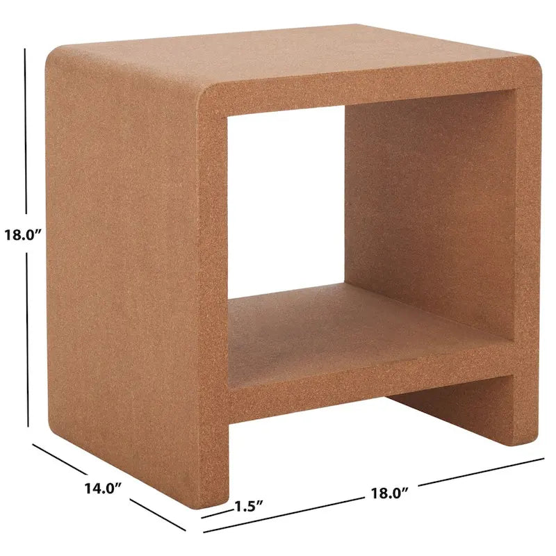 Table d'appoint Liivia Cork de SAFAVIEH Couture - 18 L x 14 P x 18 H - 18Lx14Px18H