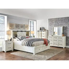 Lit plateforme de rangement en bois massif Shanna Simply Solid
