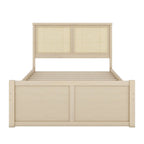 Lit plateforme de rangement Harper&Bright Designs avec tête de lit en rotin et 4 tiroirs
