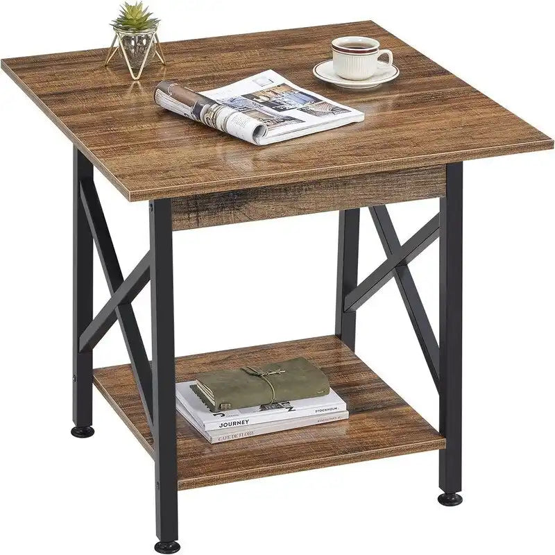 End Table 24 inch Industrial Design Large Side Table - 23.62  D x 23.62  W x 23.43  H
