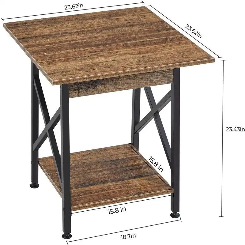 Table d'appoint industrielle de 61 cm – 60 cm (P) x 60 cm (L) x 59,5 cm (H)