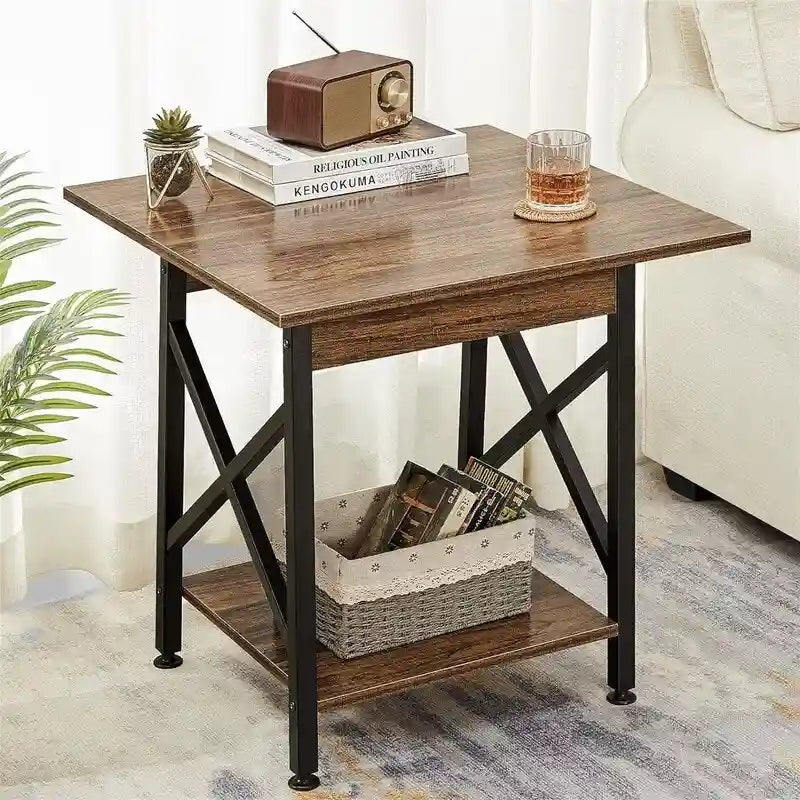 Table d'appoint industrielle de 61 cm – 60 cm (P) x 60 cm (L) x 59,5 cm (H)