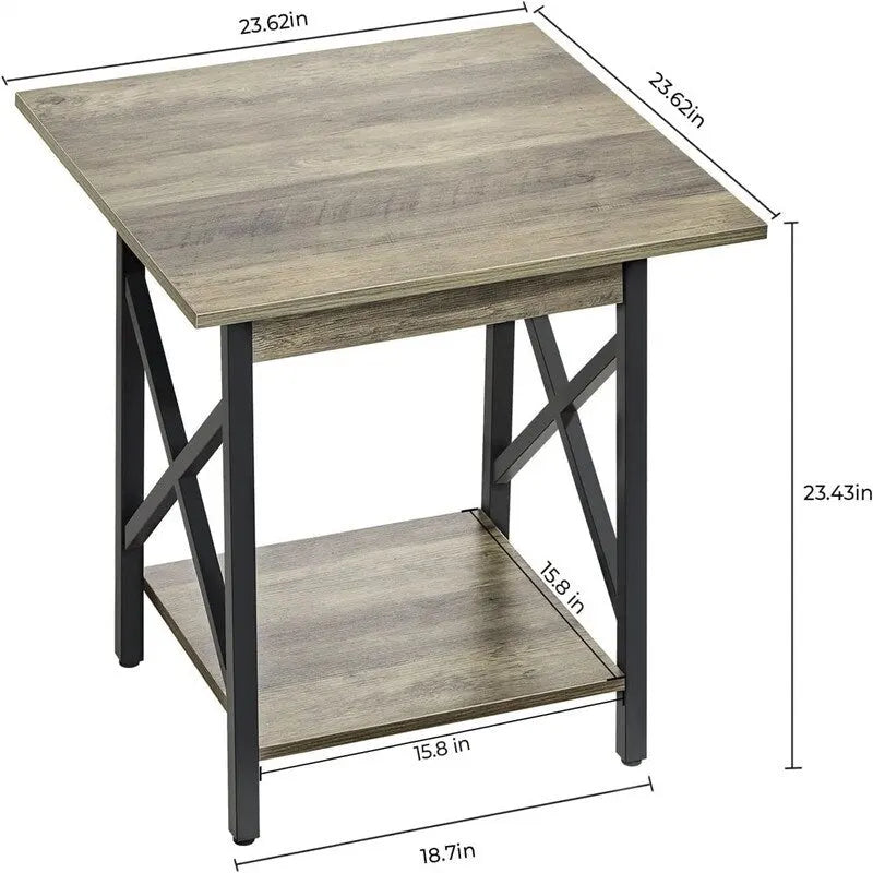 Table d'appoint industrielle de 61 cm – 60 cm (P) x 60 cm (L) x 59,5 cm (H)