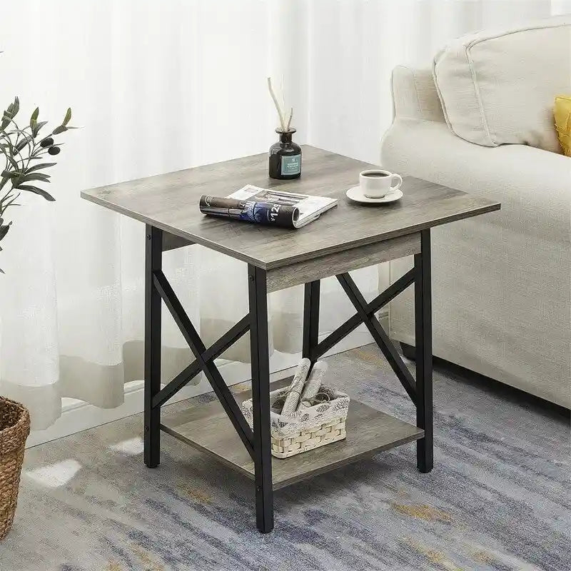 Table d'appoint industrielle de 61 cm – 60 cm (P) x 60 cm (L) x 59,5 cm (H)