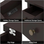 Table d'appoint avec plateau relevable et station de charge