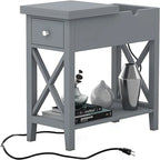 Table d'appoint avec plateau relevable et station de charge