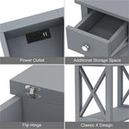 Table d'appoint avec plateau relevable et station de charge
