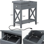 Table d'appoint avec plateau relevable et station de charge