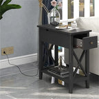 Table d'appoint avec plateau relevable et station de charge