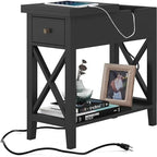 Table d'appoint avec plateau relevable et station de charge