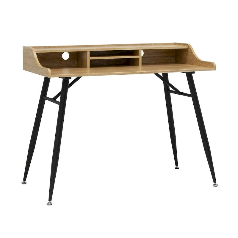 Calico Designs Woodford Bureau moderne large de 45 po, secrétaire, écritoire, avec petite huche de rangement et pieds effilés en métal
