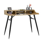 Calico Designs Woodford 45   Wide Modern, Secretary, Writing, Desk with Low Storage Hutch and Metal Tapered Legs