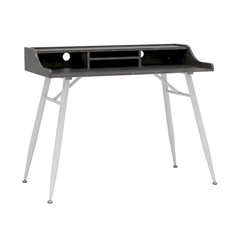 Calico Designs Woodford Bureau moderne large de 45 po, secrétaire, écritoire, avec petite huche de rangement et pieds effilés en métal