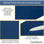 Coussin de siège de voiture ComfySure - Mousse à mémoire de forme ferme - Soulagement de la douleur