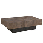 HomeRoots 59   Dark Brown And Black Solid Wood Coffee Table - 59