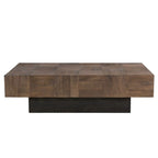 HomeRoots 59 Table Basse en Bois Massif Marron Foncé et Noir - 59