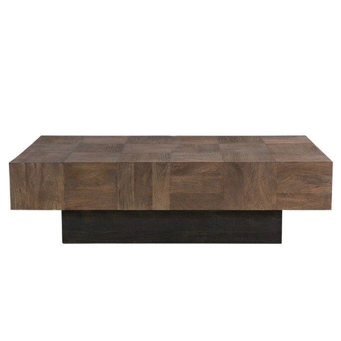 HomeRoots 59 Table Basse en Bois Massif Marron Foncé et Noir - 59