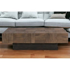 HomeRoots 59 Table Basse en Bois Massif Marron Foncé et Noir - 59