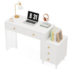 Bureau d'ordinateur moderne à 5 tiroirs avec base en acrylique