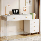 Bureau d'ordinateur moderne à 5 tiroirs avec base en acrylique