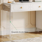 Bureau d'ordinateur moderne à 5 tiroirs avec base en acrylique